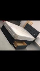 Kingsize 2Drawer Divan Bedbase In Choice Of Colours With Orthopaedic Mattress And Matching Headboard