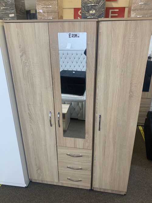 Click Here To Enlarge This Photo Of  light Oak Mirrored Bedroom Fitment