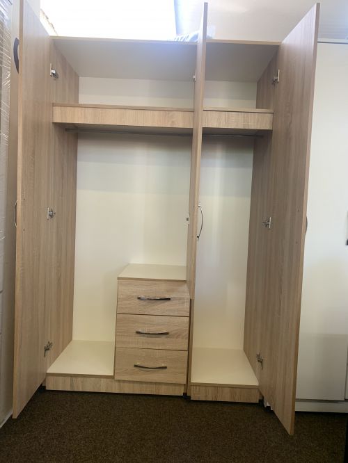 Click Here To Enlarge This Photo Of  light Oak Mirrored Bedroom Fitment