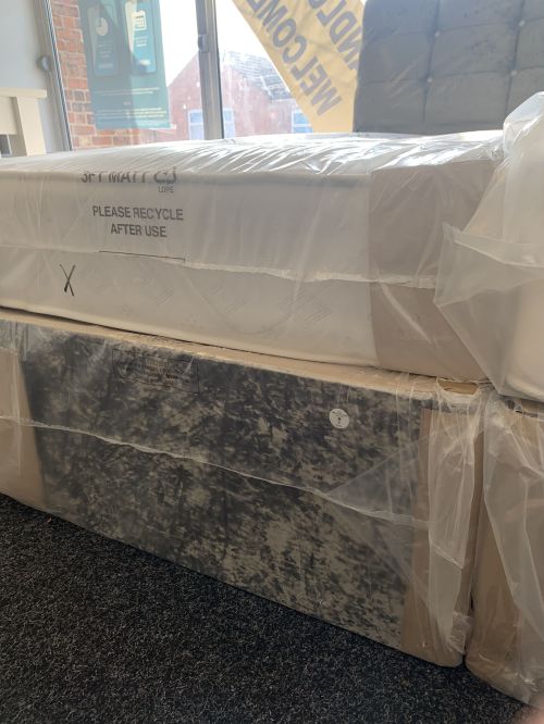 Click Here To Enlarge This Photo Of Single Two Draw velvet bed