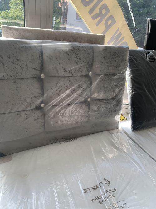 Click Here To Enlarge This Photo Of Single Two Draw velvet bed