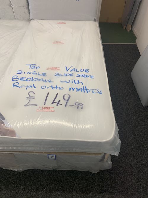 Click Here To Enlarge This Photo Of Single slide storage bed base with mattress