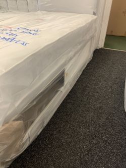 Single slide storage bed base with mattress